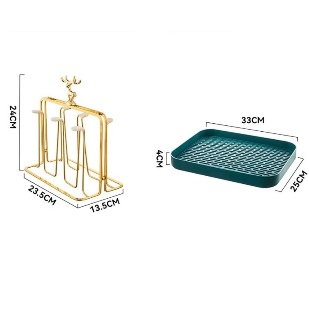 Glacio Glass Cupholder - Glass cup holder with reindeer design for a luxurious whiskey experience