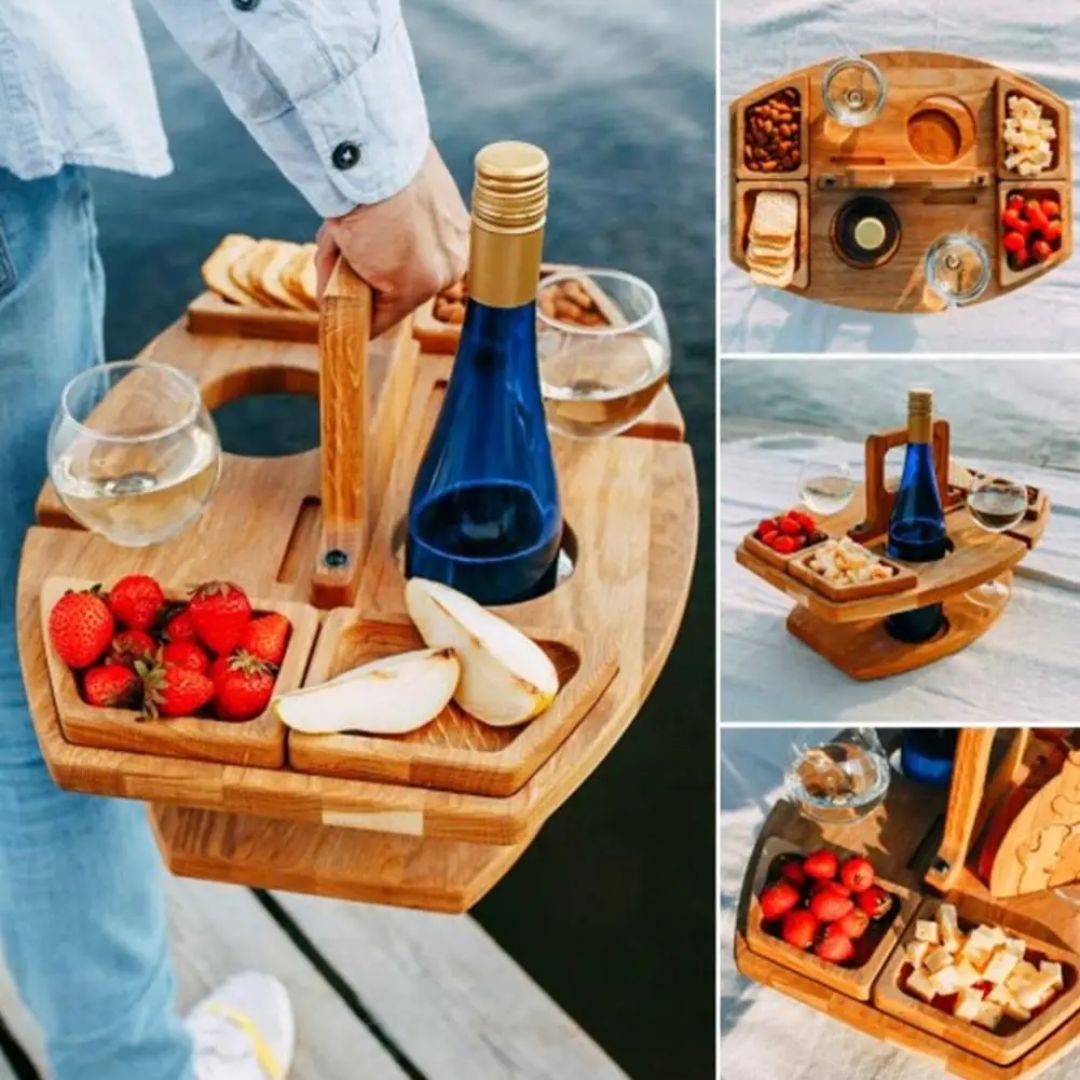 WineFold Table - Elegant Wooden Folding Table for Wine