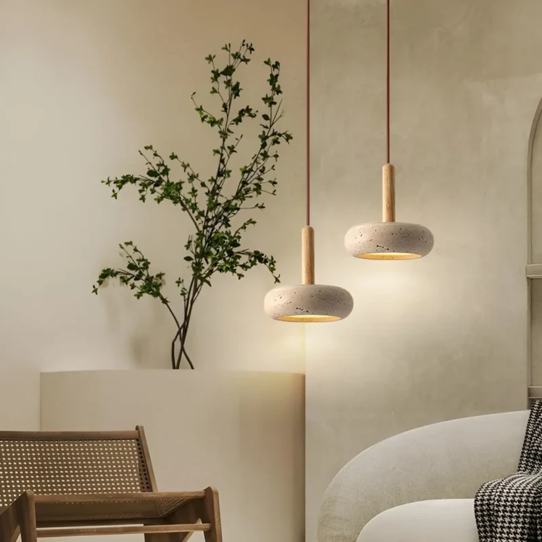 TranquilHalo - Retro LED Ceiling Lamp in Japanese Design