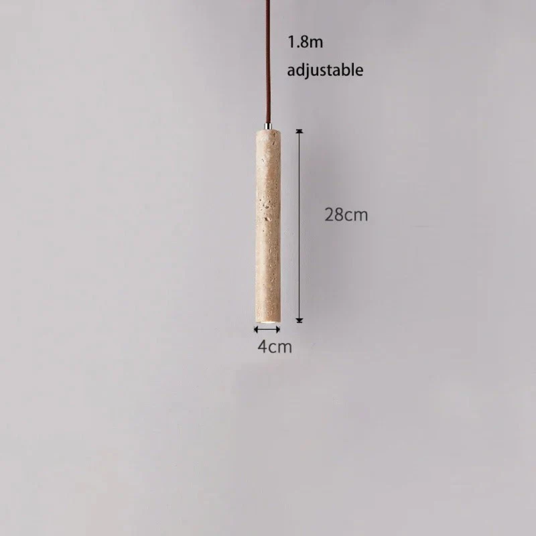 LumoLine – Wabi-Sabi Travertine LED Chrome Light