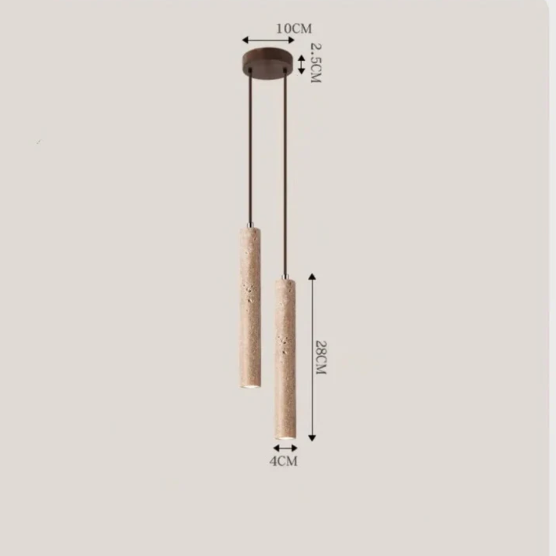 LumoLine – Wabi-Sabi Travertine LED Chrome Light