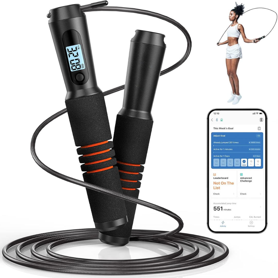 JumpFit - Smart Jump Rope with App and Knobless Design