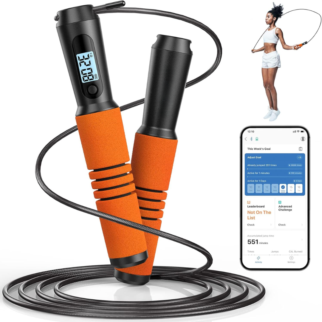 JumpFit - Smart Jump Rope with App and Knobless Design