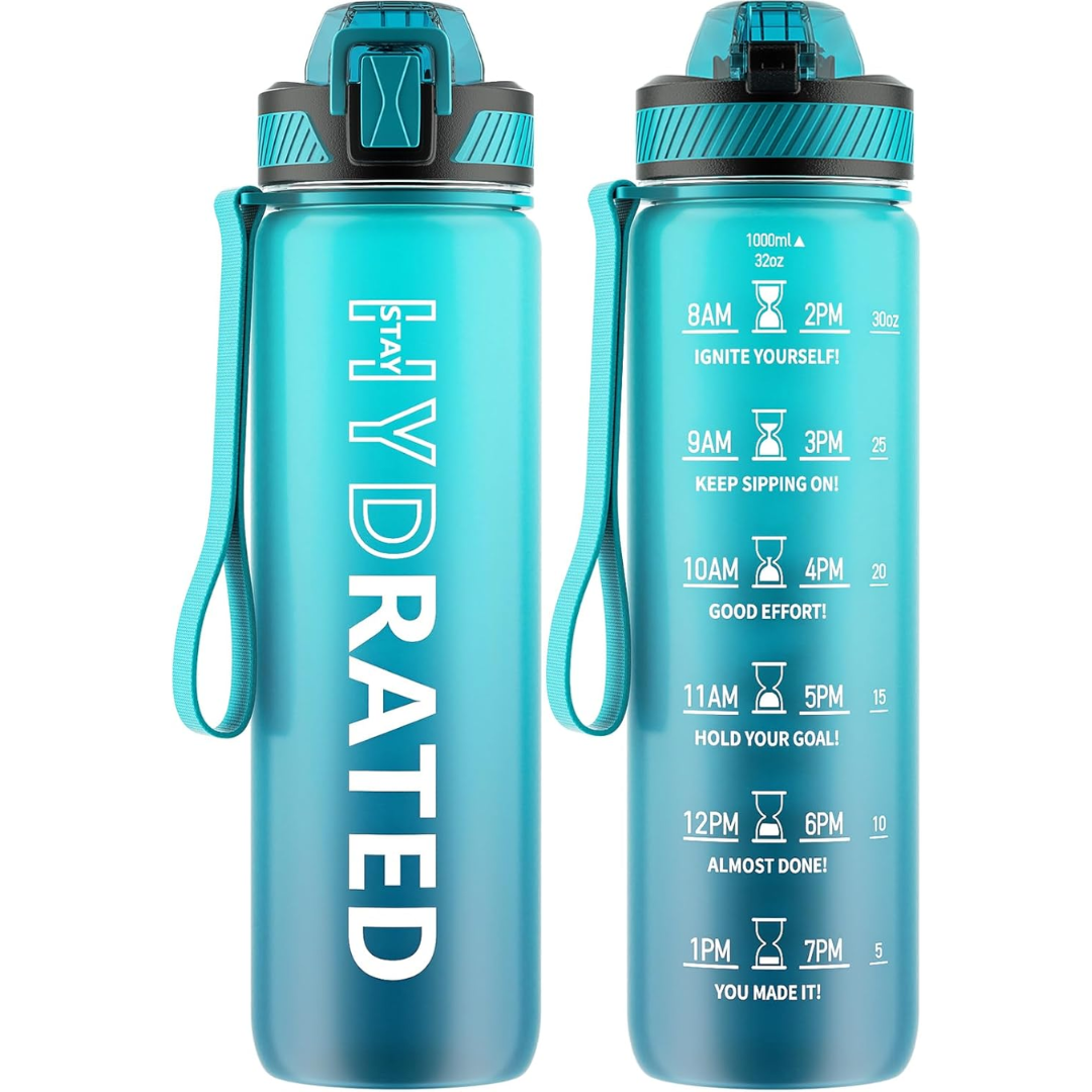 HydraFlow – Motivational Sports Bottle with Straw