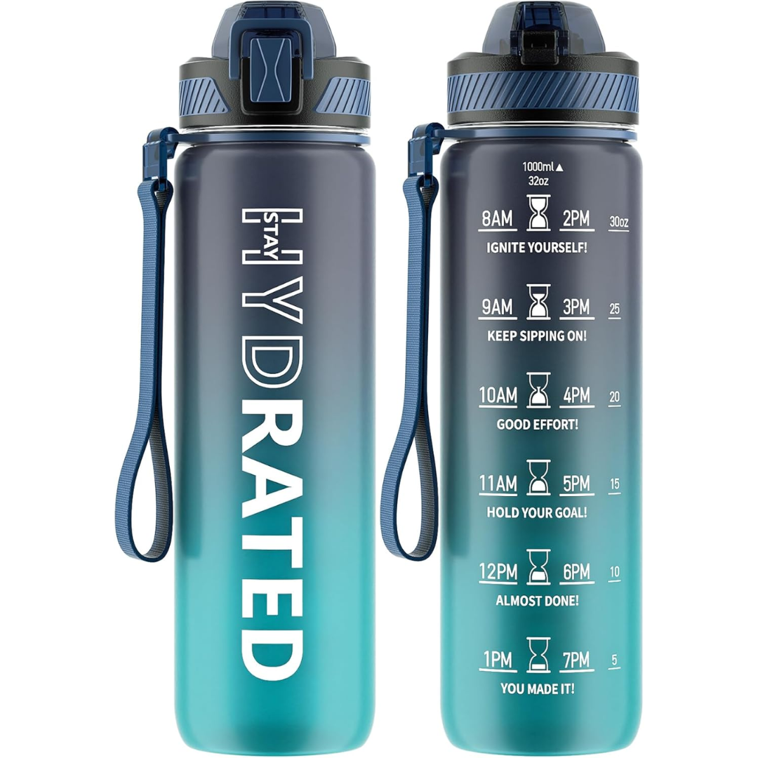 HydraFlow – Motivational Sports Bottle with Straw