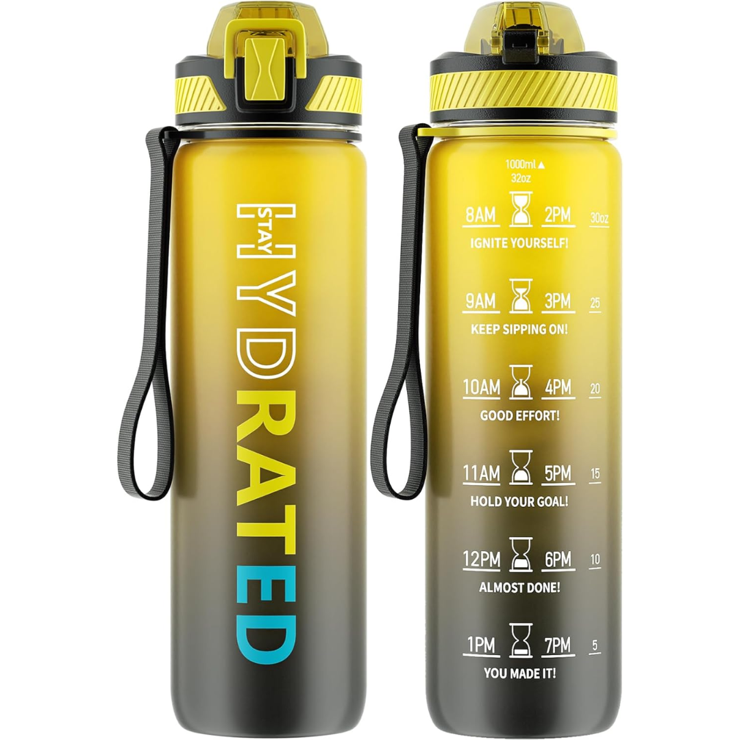 HydraFlow – Motivational Sports Bottle with Straw
