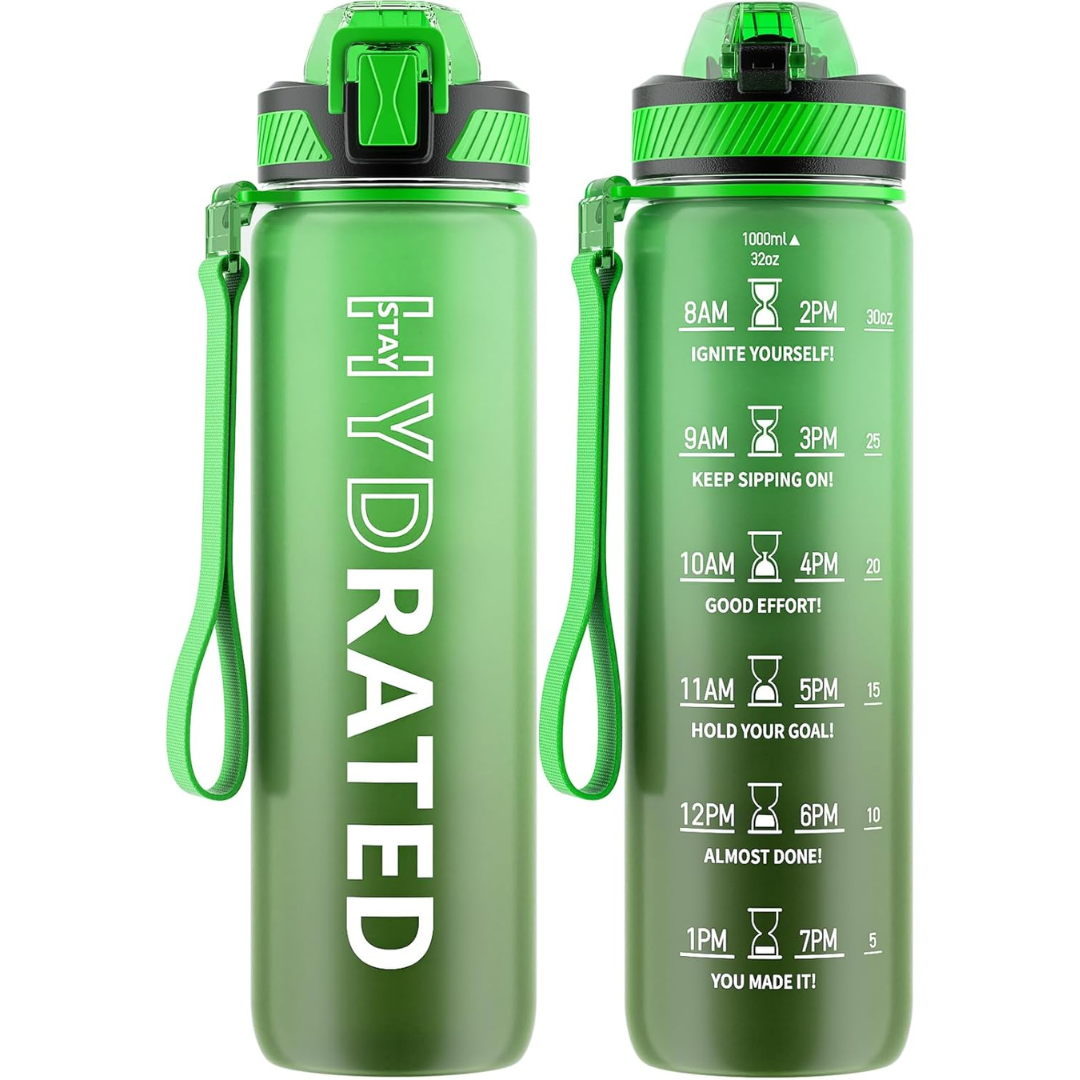 HydraFlow – Motivational Sports Bottle with Straw