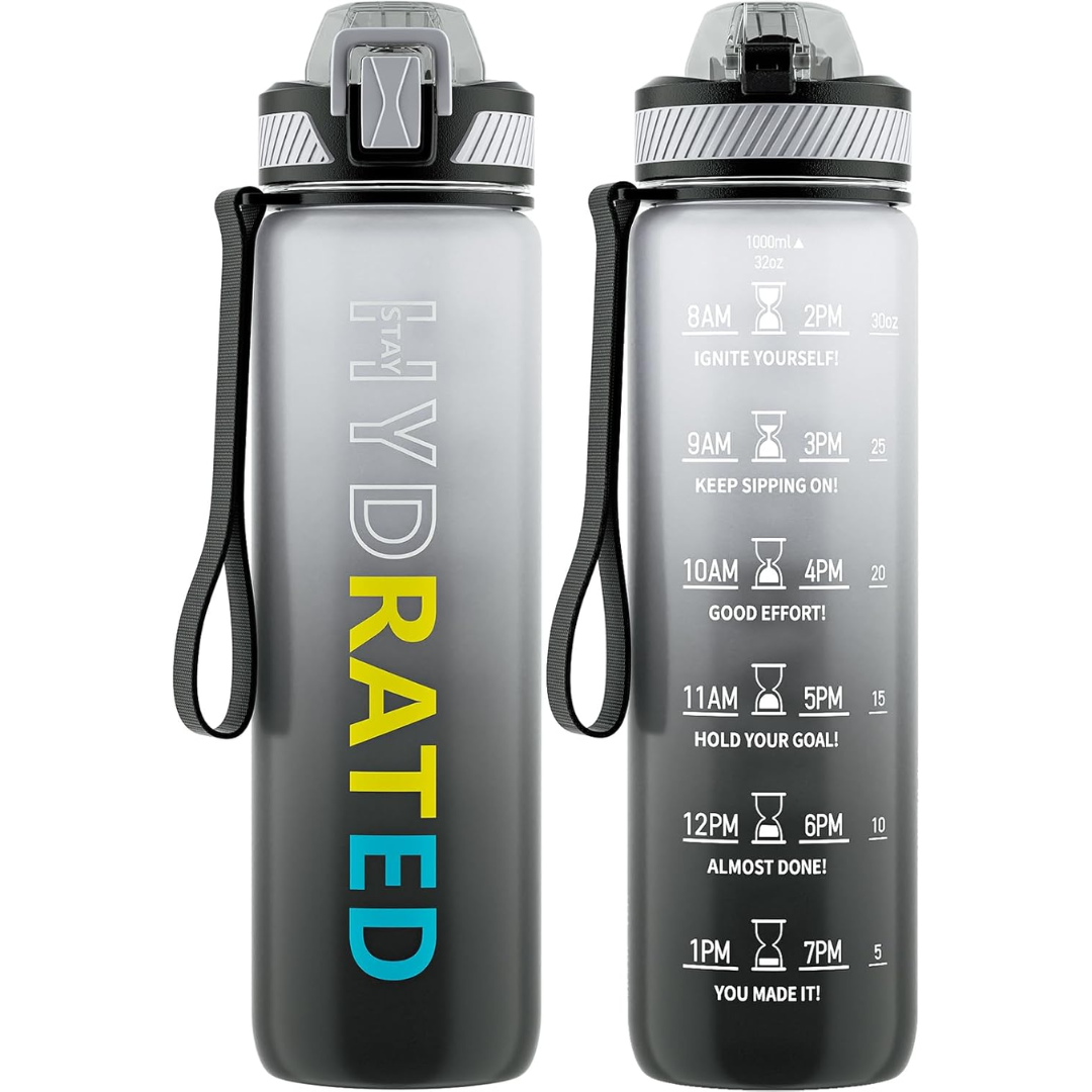 HydraFlow – Motivational Sports Bottle with Straw