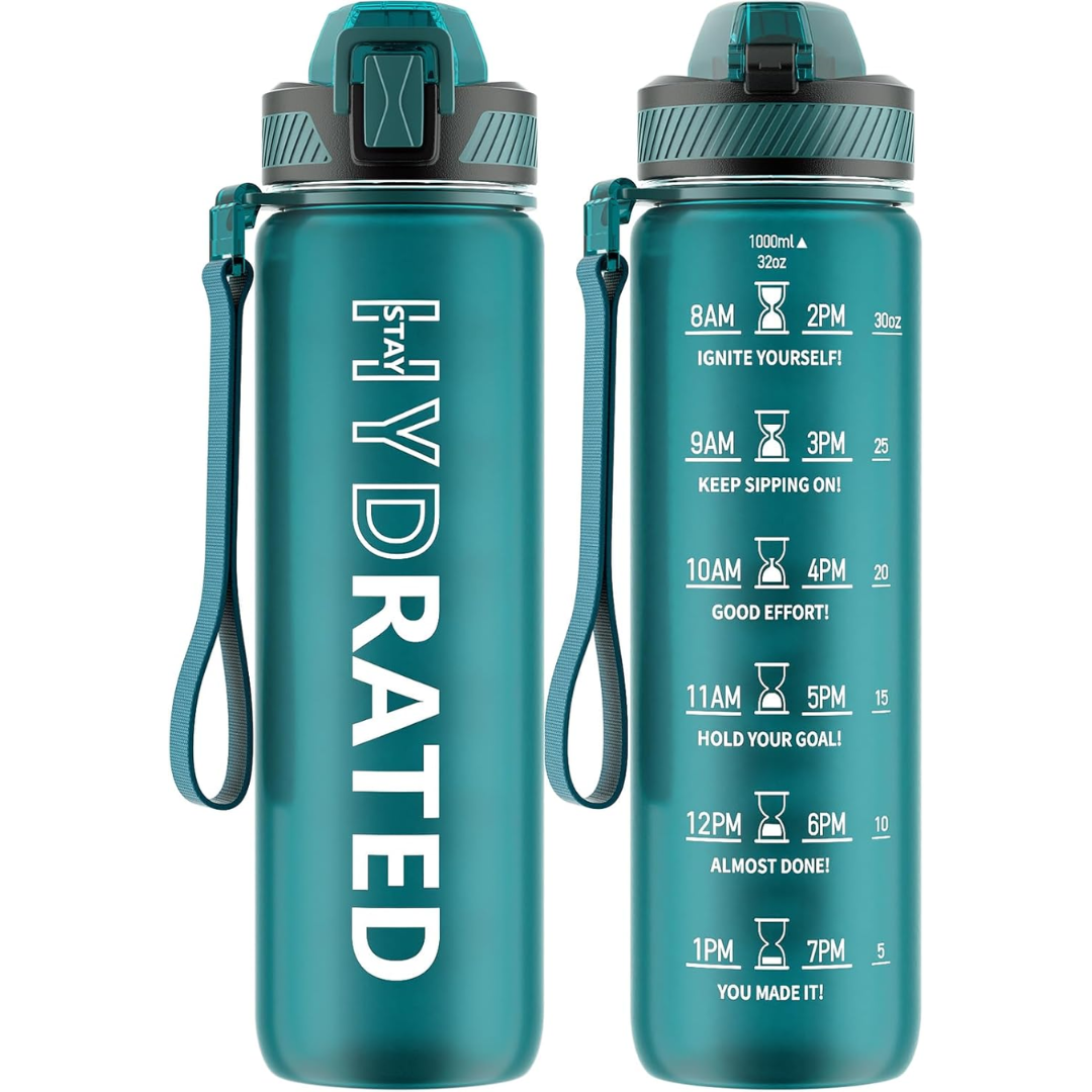 HydraFlow – Motivational Sports Bottle with Straw