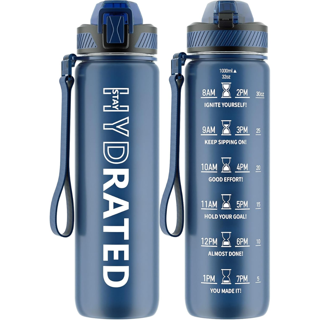 HydraFlow – Motivational Sports Bottle with Straw