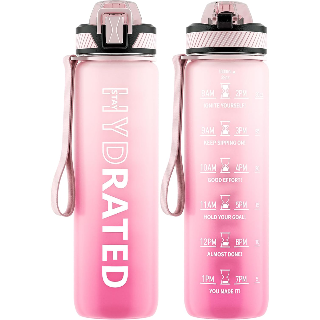 HydraFlow – Motivational Sports Bottle with Straw