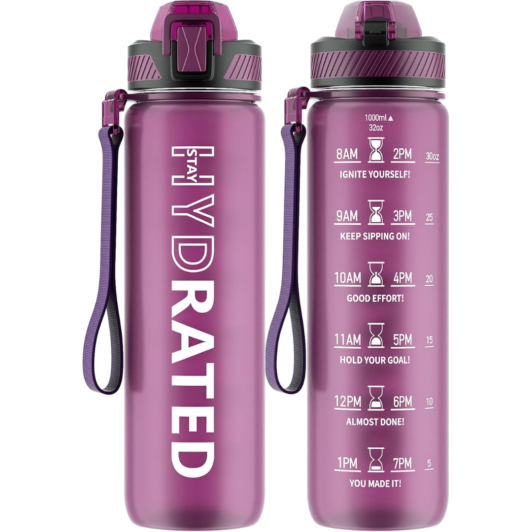 HydraFlow – Motivational Sports Bottle with Straw