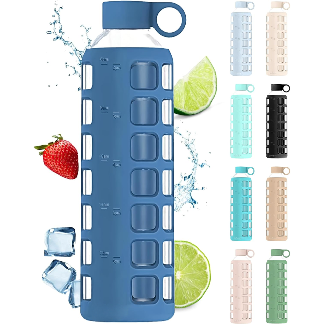 HydraFlow - Glass Drinking Bottle with Time Indicator and Protection