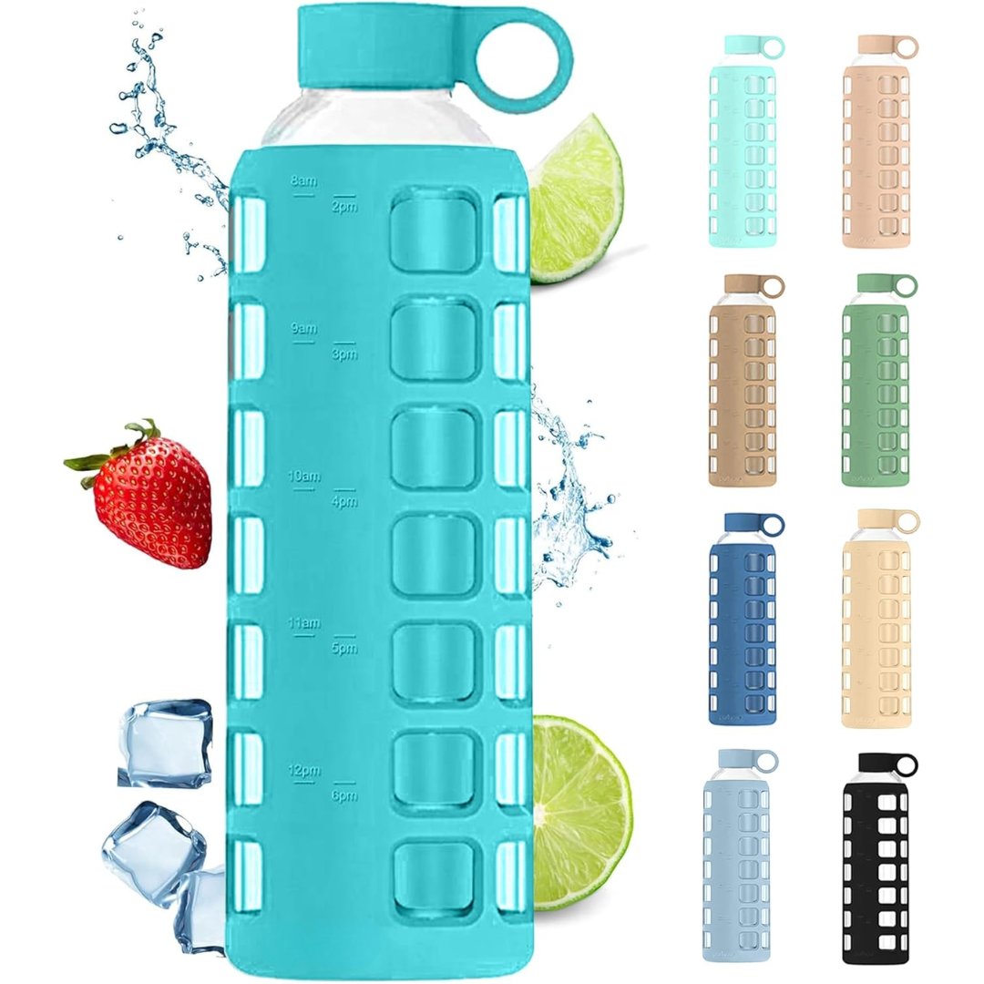 HydraFlow - Glass Drinking Bottle with Time Indicator and Protection
