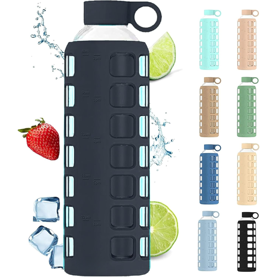 HydraFlow - Glass Drinking Bottle with Time Indicator and Protection