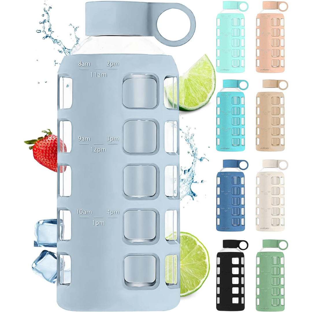 HydraFlow - Glass Drinking Bottle with Time Indicator and Protection