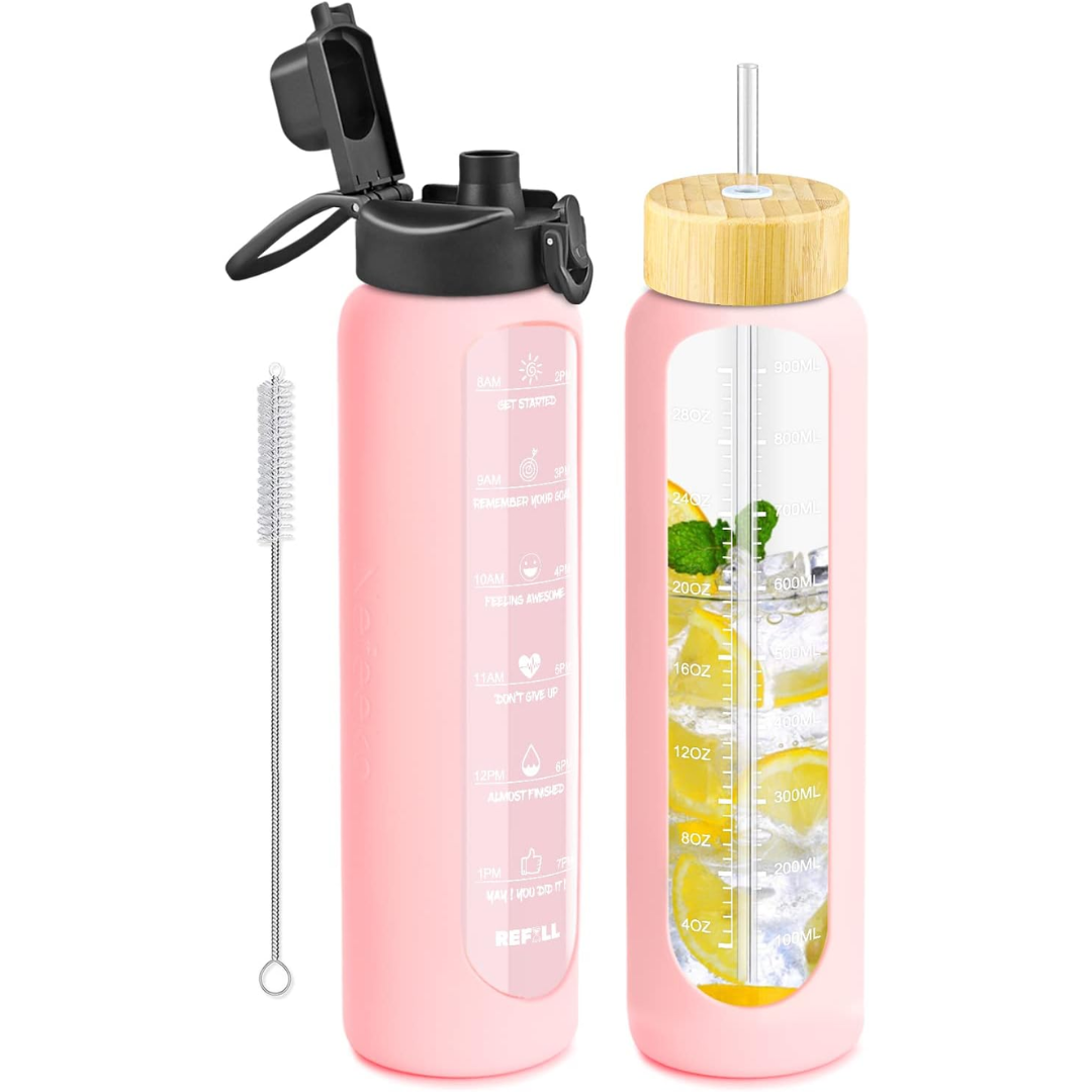 HydraVibe - Reusable Water Bottle with Motivation and Straw