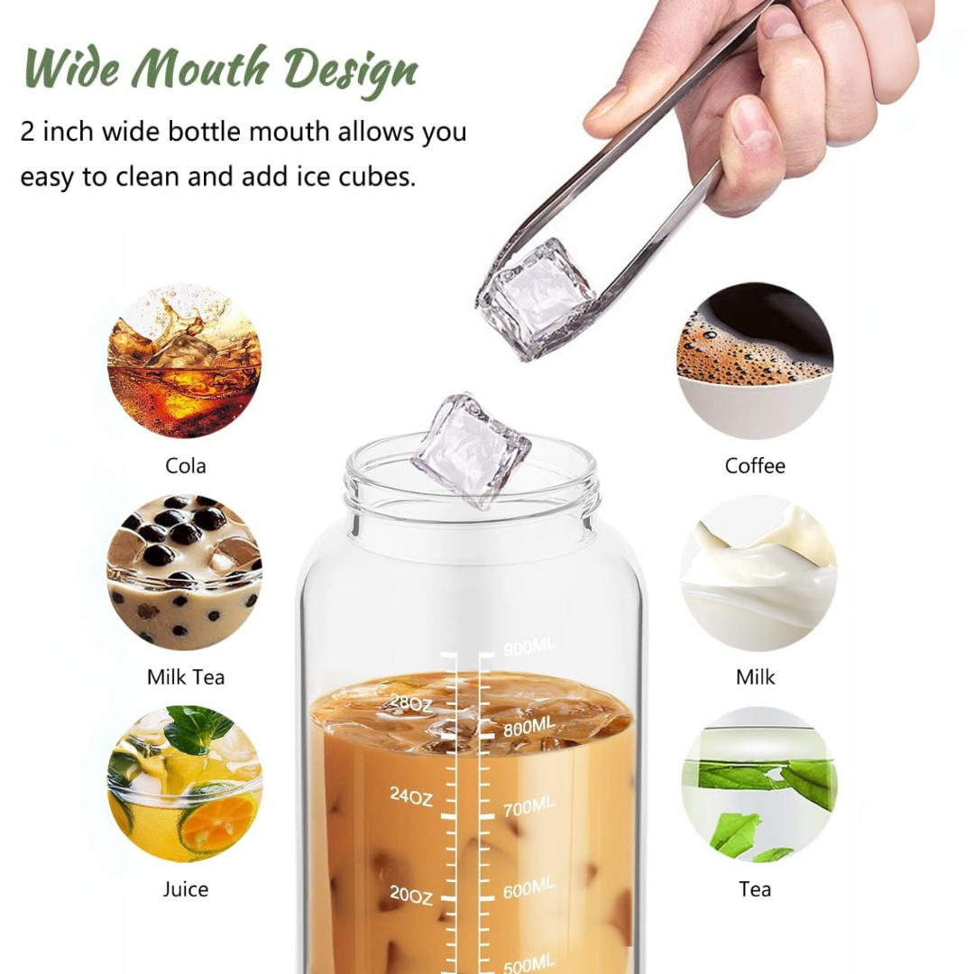 HydraVibe - Reusable Water Bottle with Motivation and Straw
