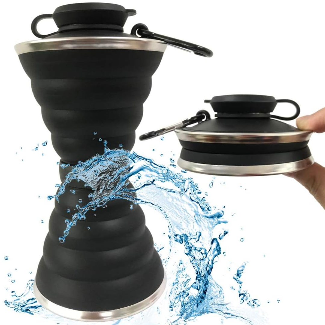 HydroFold - Practical Foldable Water Bottle with Hook