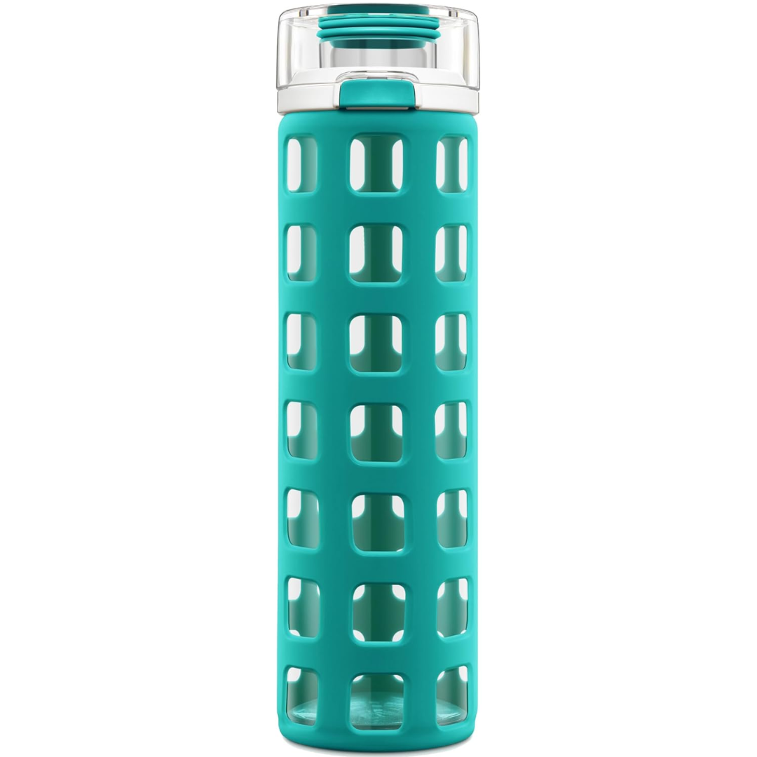 PureSip – Sustainable Glass Water Bottle with Fliplock