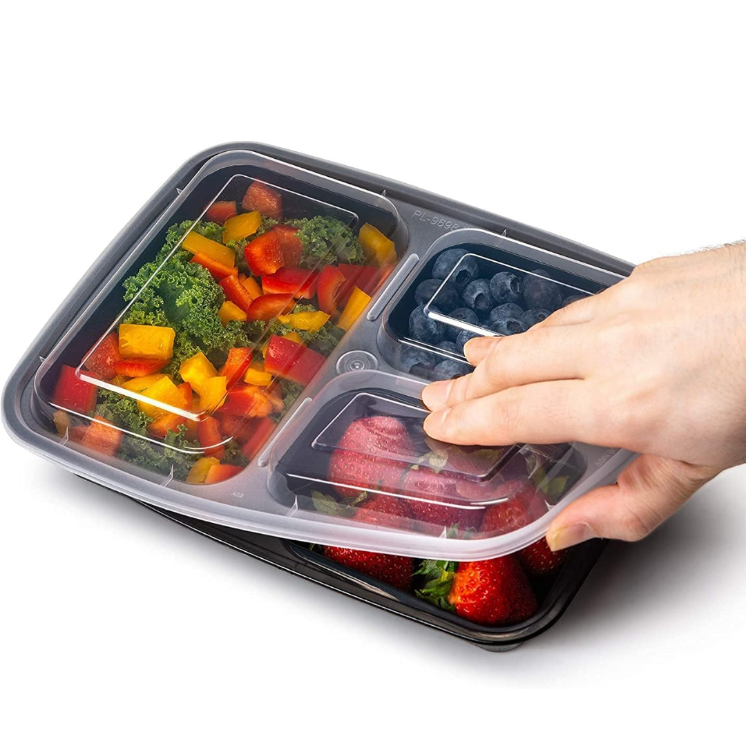 PrepMaster - Bento Dozen 3 Compartments 900ml (20 pieces)