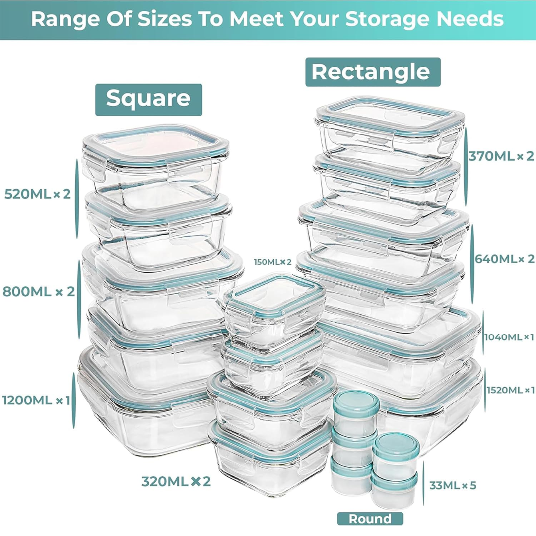 GlassSafe - 35-piece Set of Airtight Storage Jars