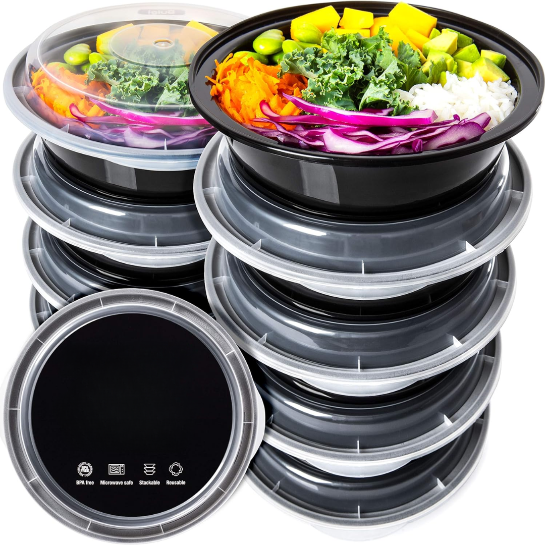 MealPrepPro – Durable Round Plastic Storage Boxes