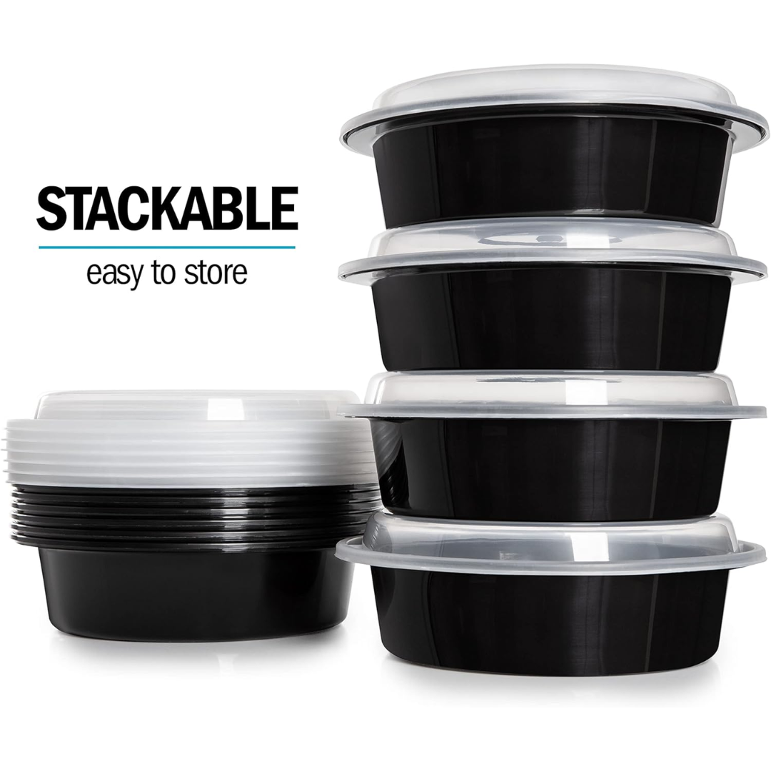 MealPrepPro – Durable Round Plastic Storage Boxes
