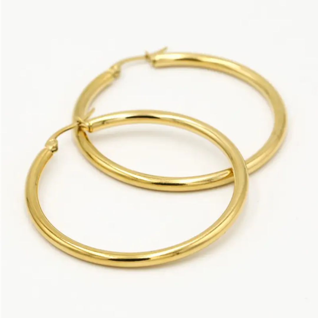 GoldenGlow Earrings – Elegant 40 mm Earrings