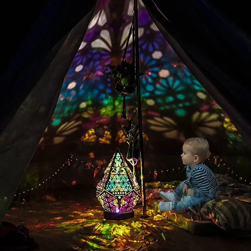 PrismaGlow Holographic LED Projector Lamp - Colorful Mood Lighting