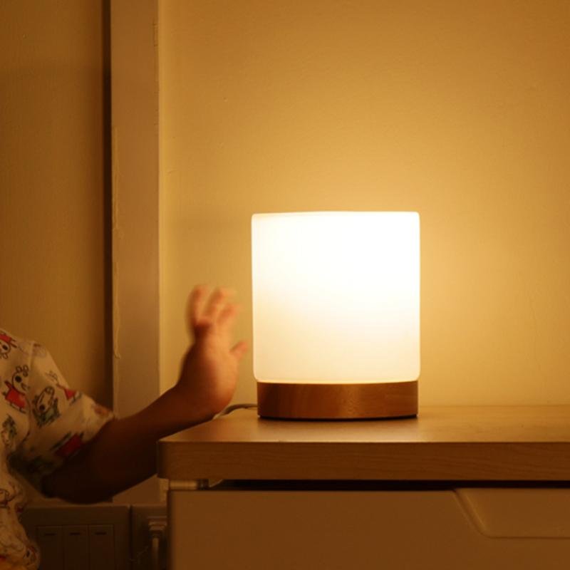 LumiGlow - Refined Glass Tablet Lamp with Touch LED