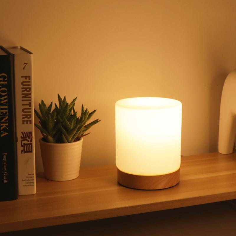 LumiGlow - Refined Glass Tablet Lamp with Touch LED