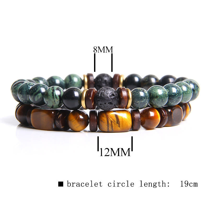 Stylish African turquoise and tiger eye bracelet - Naya collection