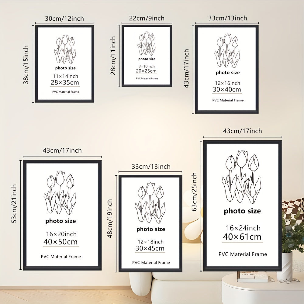 GalleriRam - Set of 3 Black Photo Frames for Walls and Tables