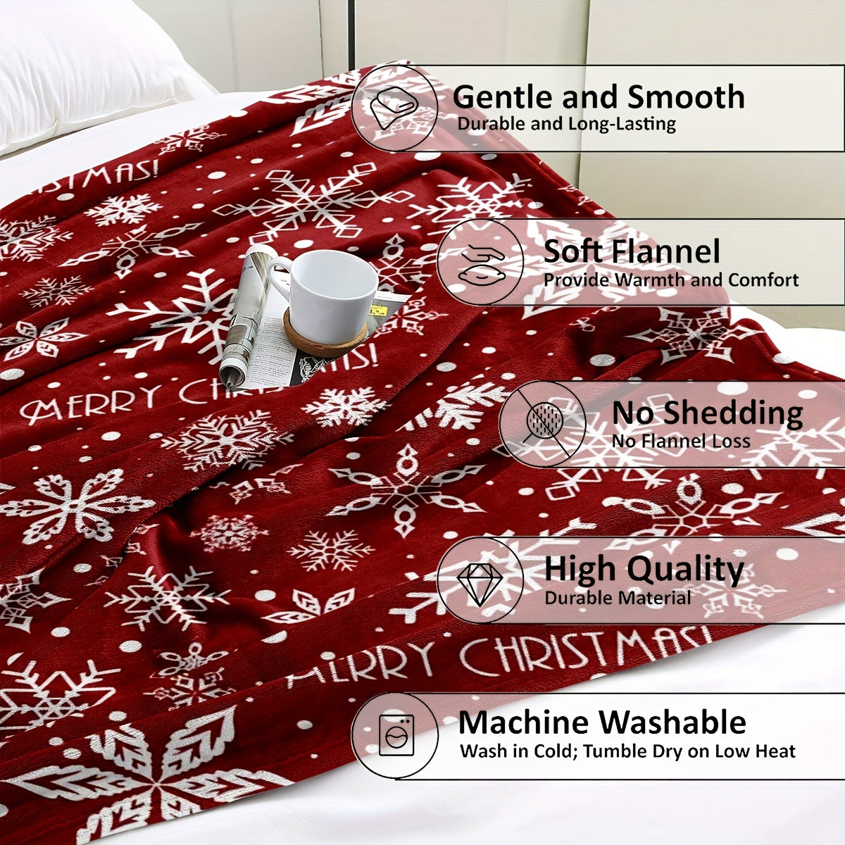 FestligaKram - Luxurious Christmas Fleece Blanket for the Holidays