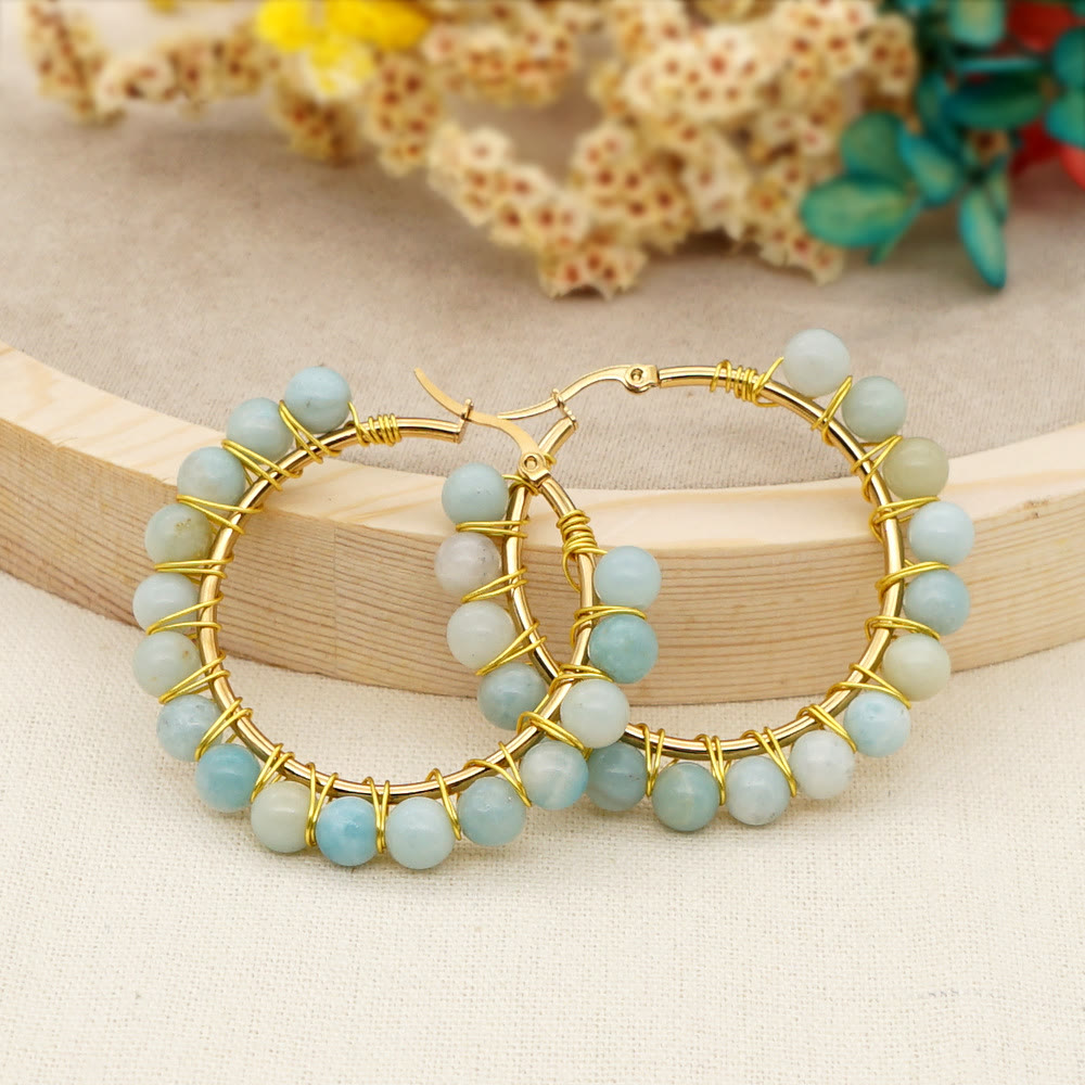 Sannes Elegant Boho Natural Crystal Earrings