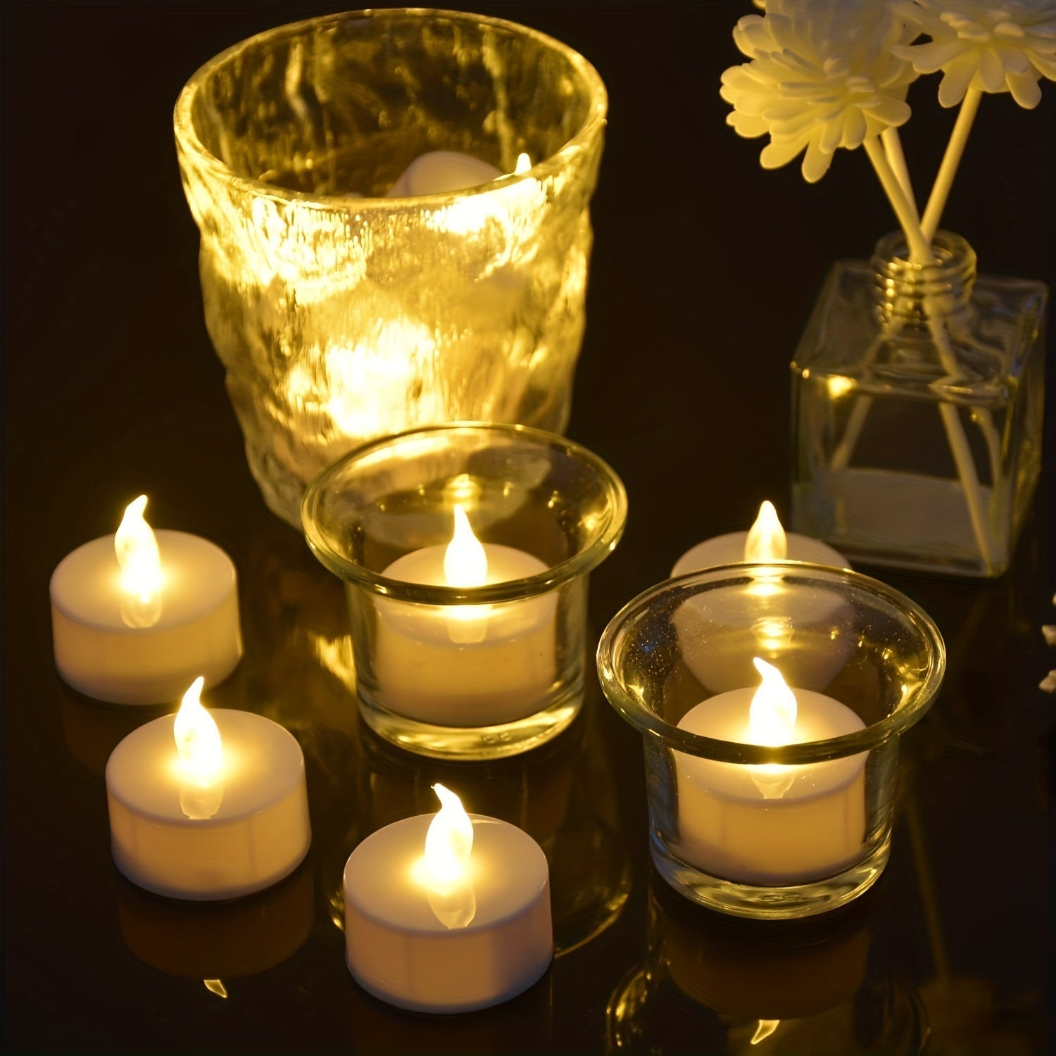 FlameFree LED Tealights – Atmospheric Lighting for All Occasions