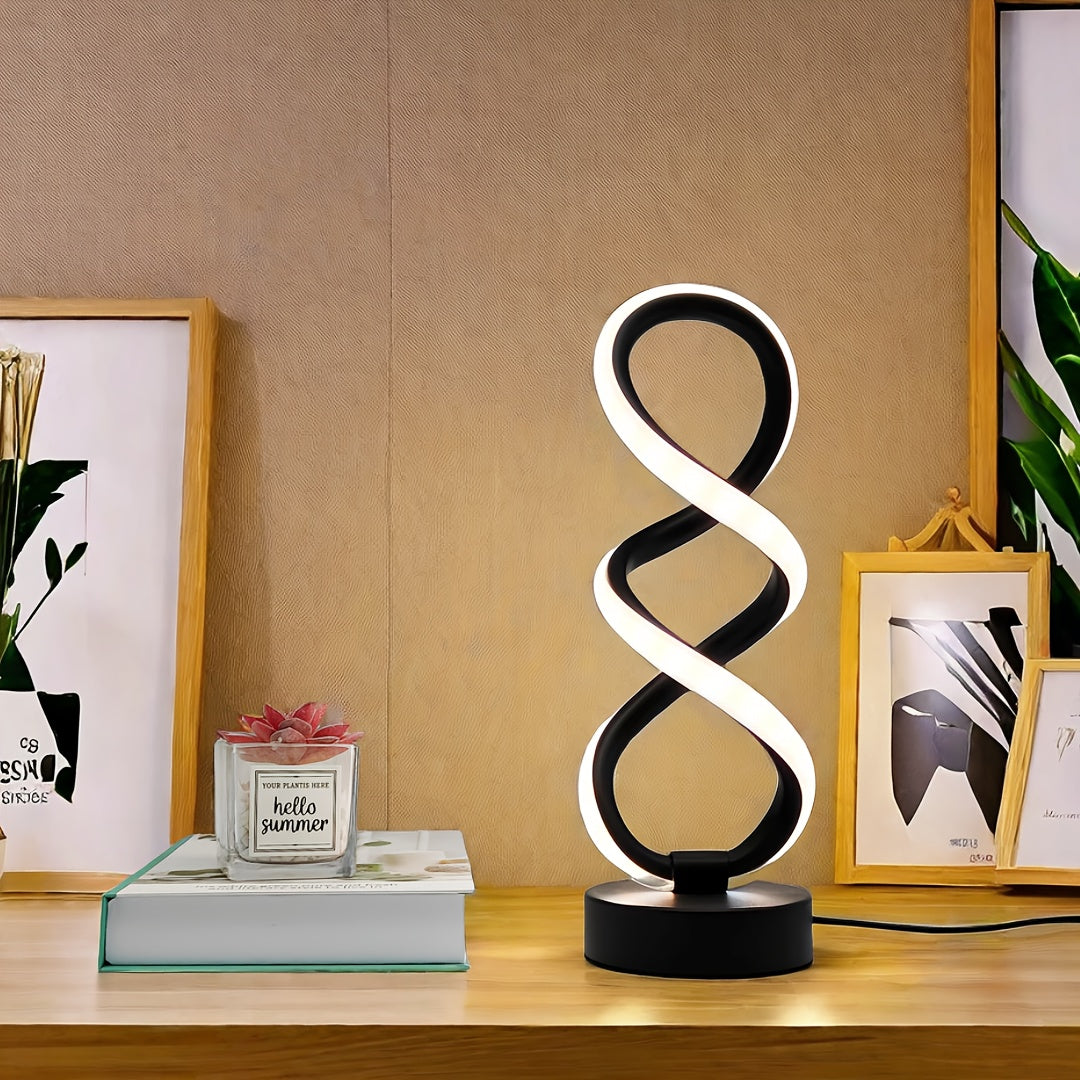 SpiraLux - Elegant Spiral Table Lamp with Color Choice