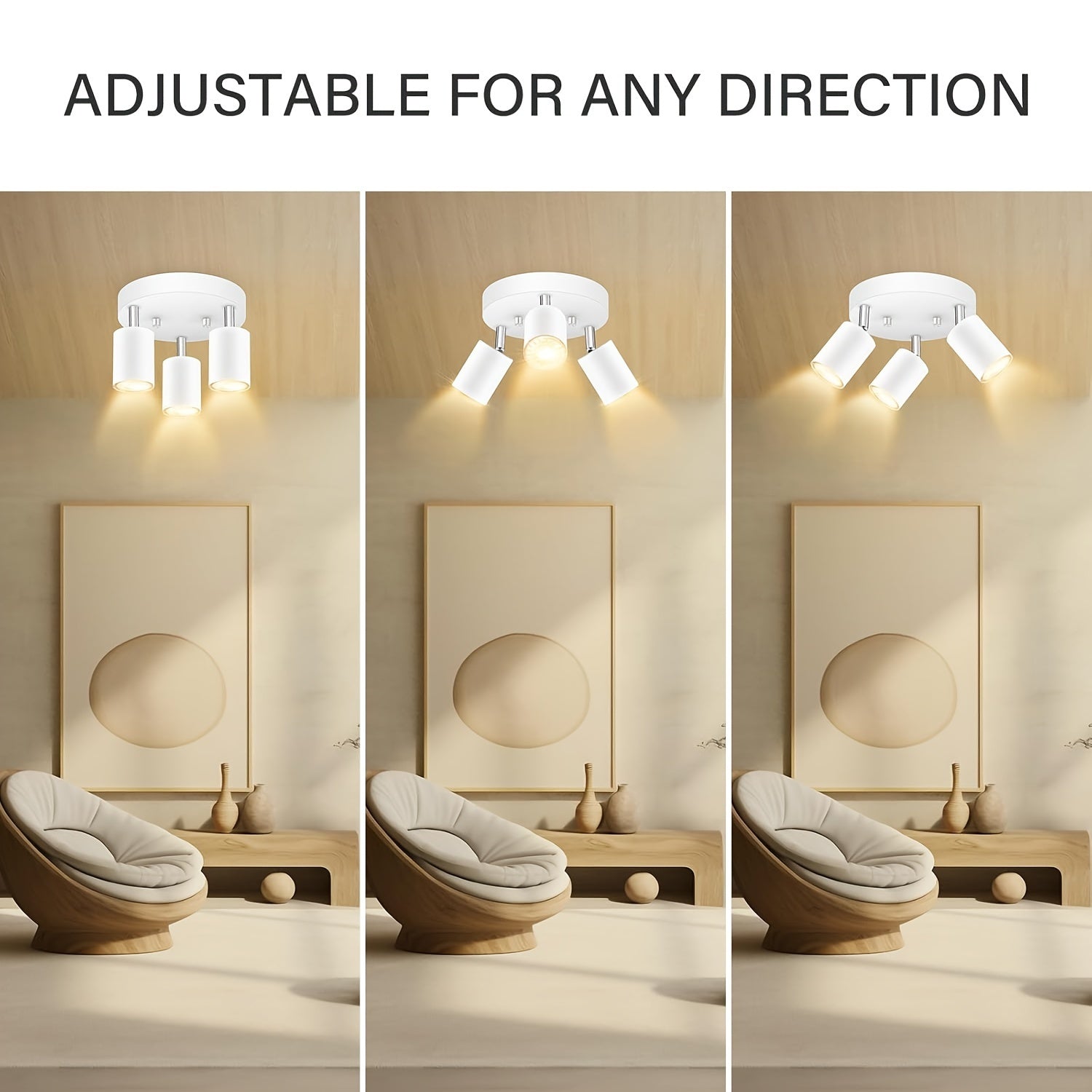 FlexiGlow - Adjustable 3-Light Ceiling Light GU10