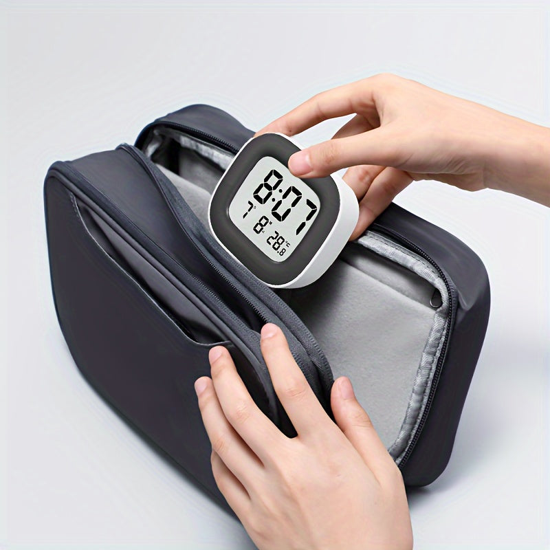 TimeView Clock - Stylish Mini Alarm Clock with Temperature