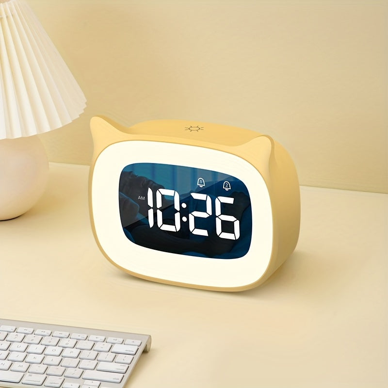 KawaiiCat Clock - Cute Cat Alarm Clock with Night Light