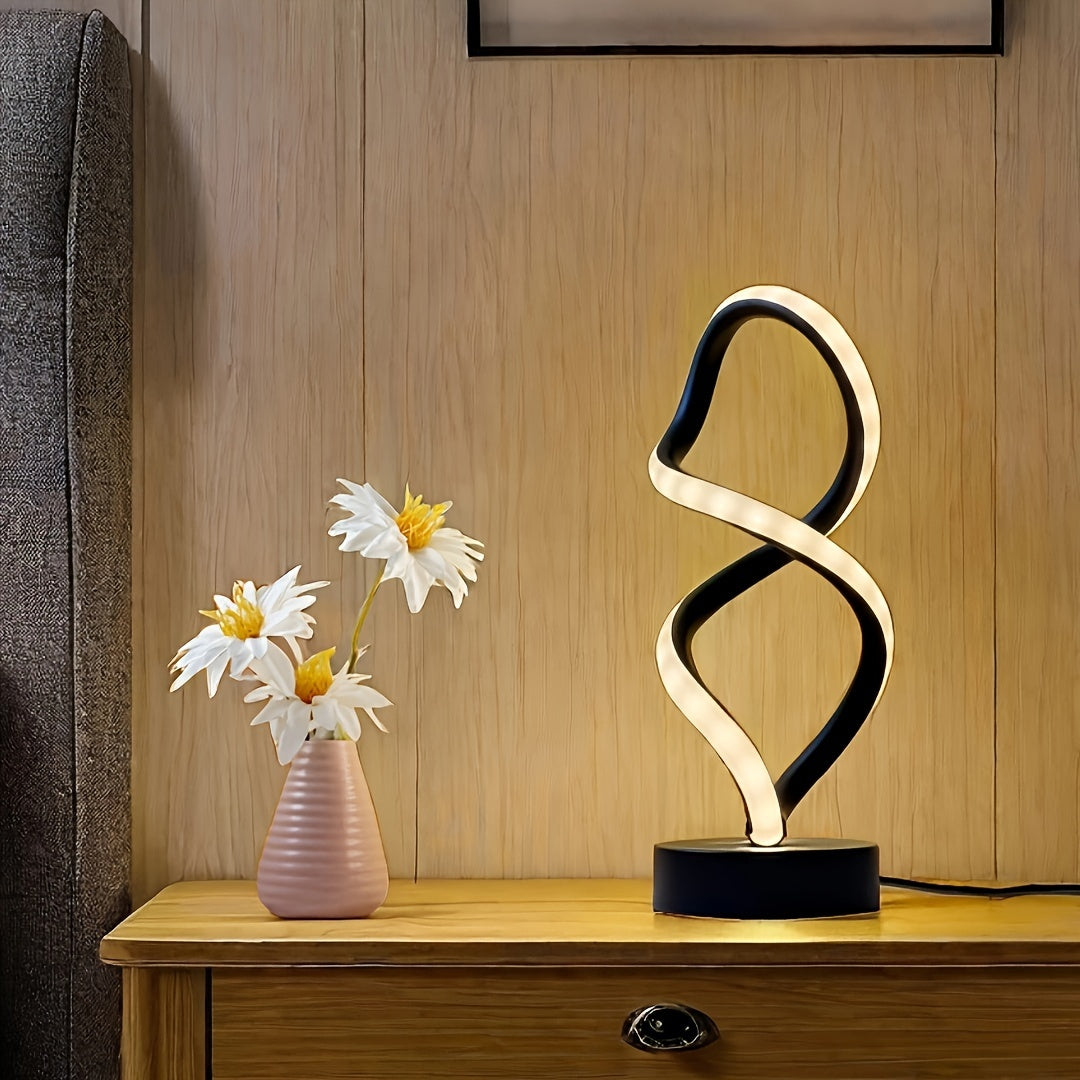 SpiraLux - Elegant Spiral Table Lamp with Color Choice