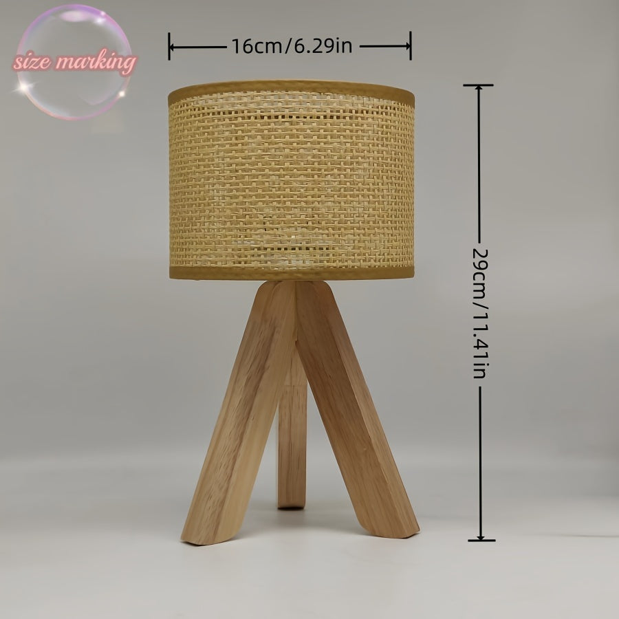 DecoGlow Lamp - Wooden Table Lamp with USB Charger