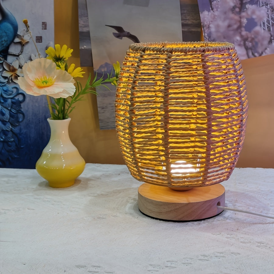 EcoLoom Table Lamp – Handmade Wood with LED