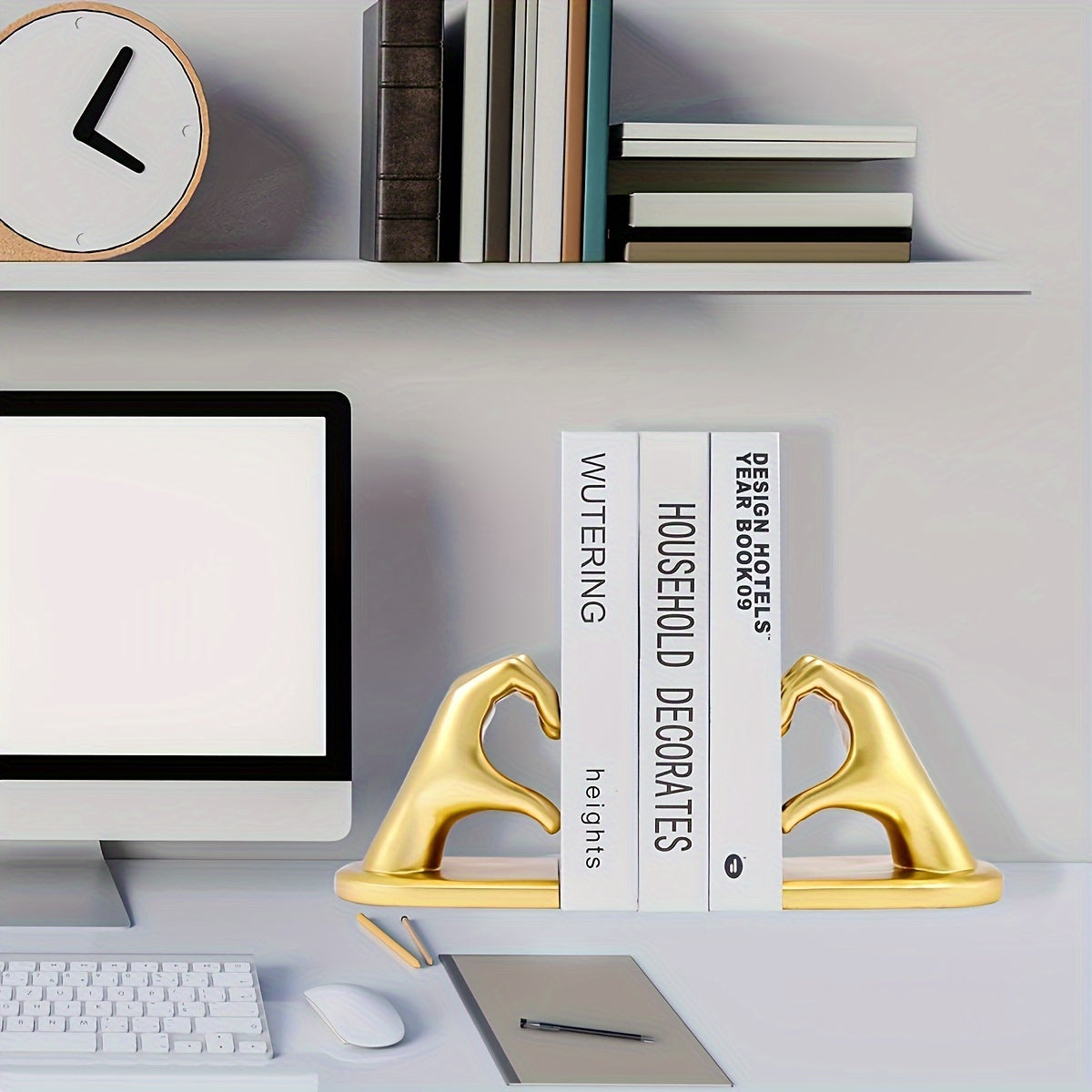 GoldenHeart – Luxury Bookends Set of 2