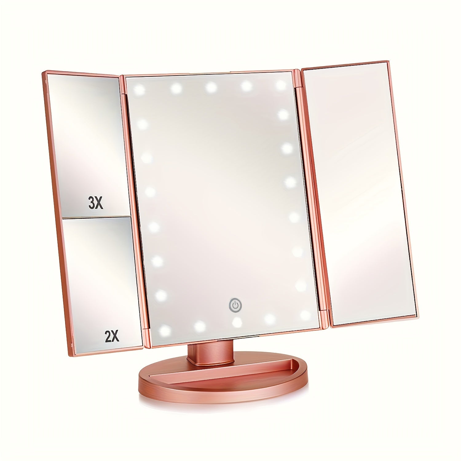 FlawlessGlow - Triple Makeup Mirror with LED Lighting