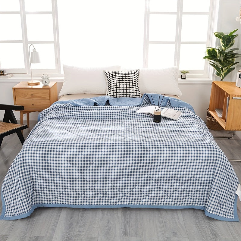 Elegant Preppy Plaid Summer Blankets for Cold Nights