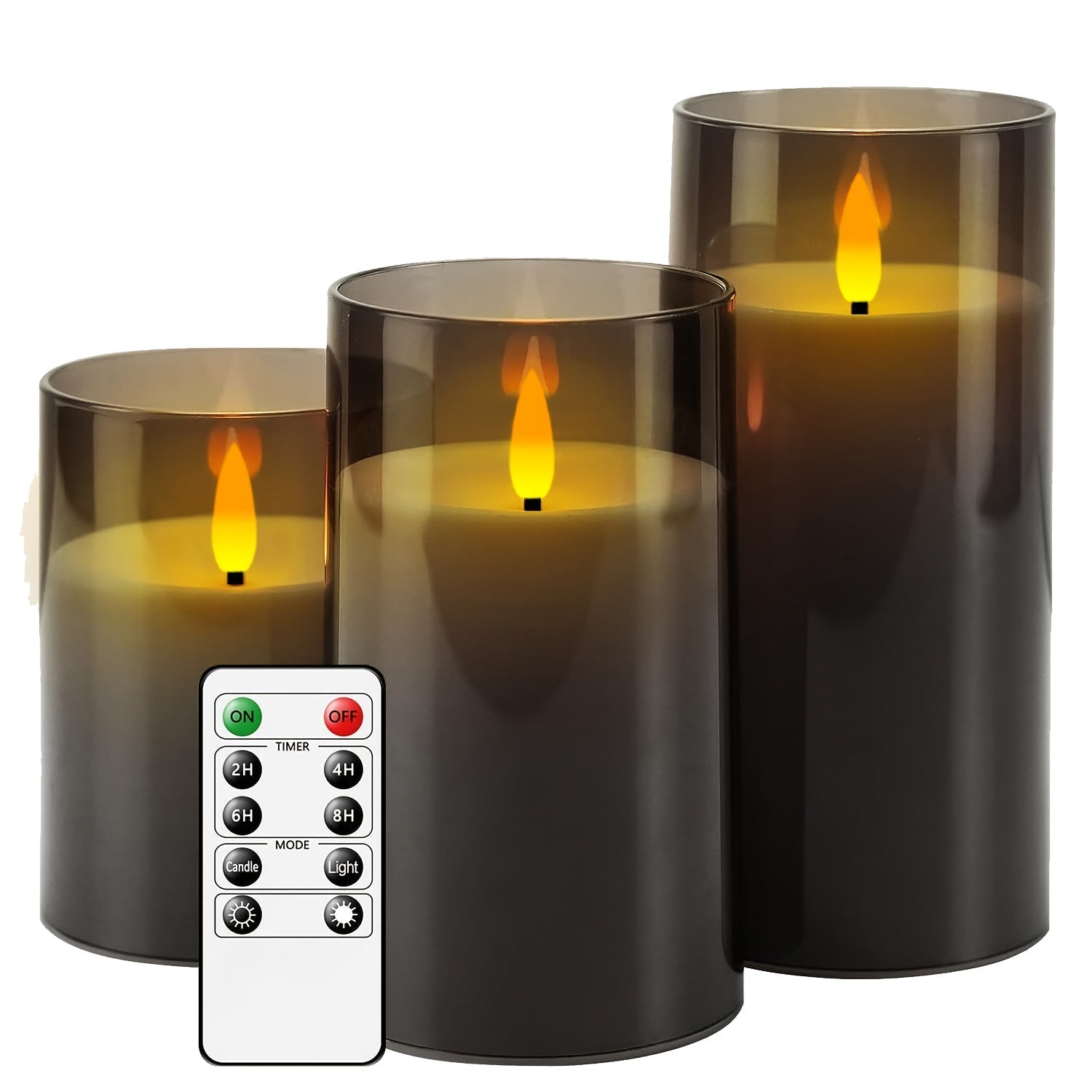 FlamelessGlow – Grey LED candle with timer