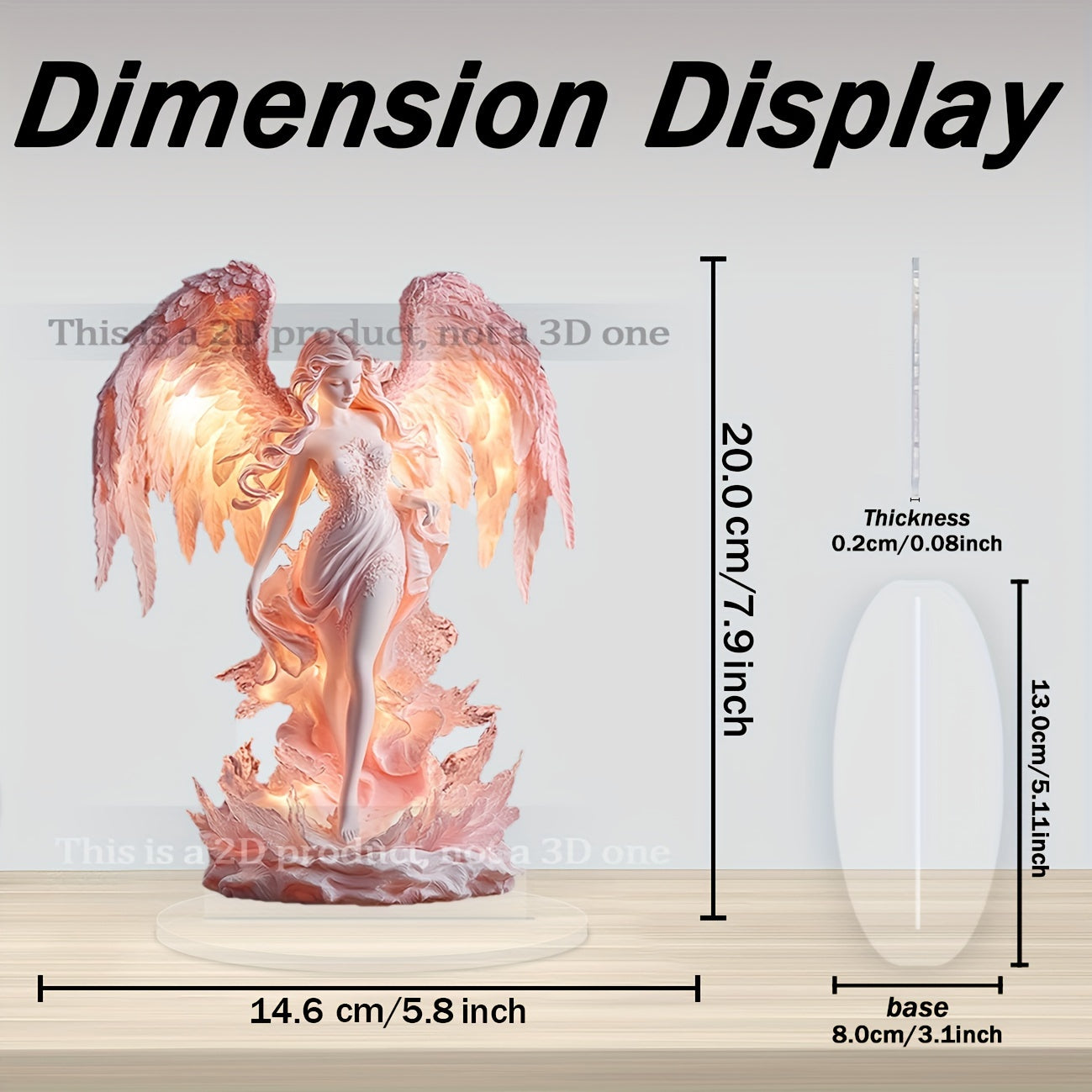 AngelGlow - Elegant Akryl Ängel Bord Dekoration