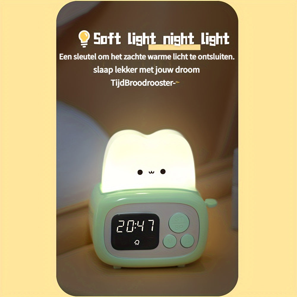 GlowBake Clock - Modern LED Alarm Clock with Rechargeable USB